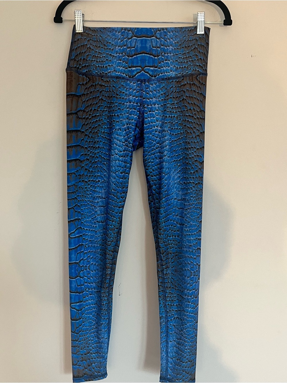 Arianne Blue Croc-Print High-Waist Leggings